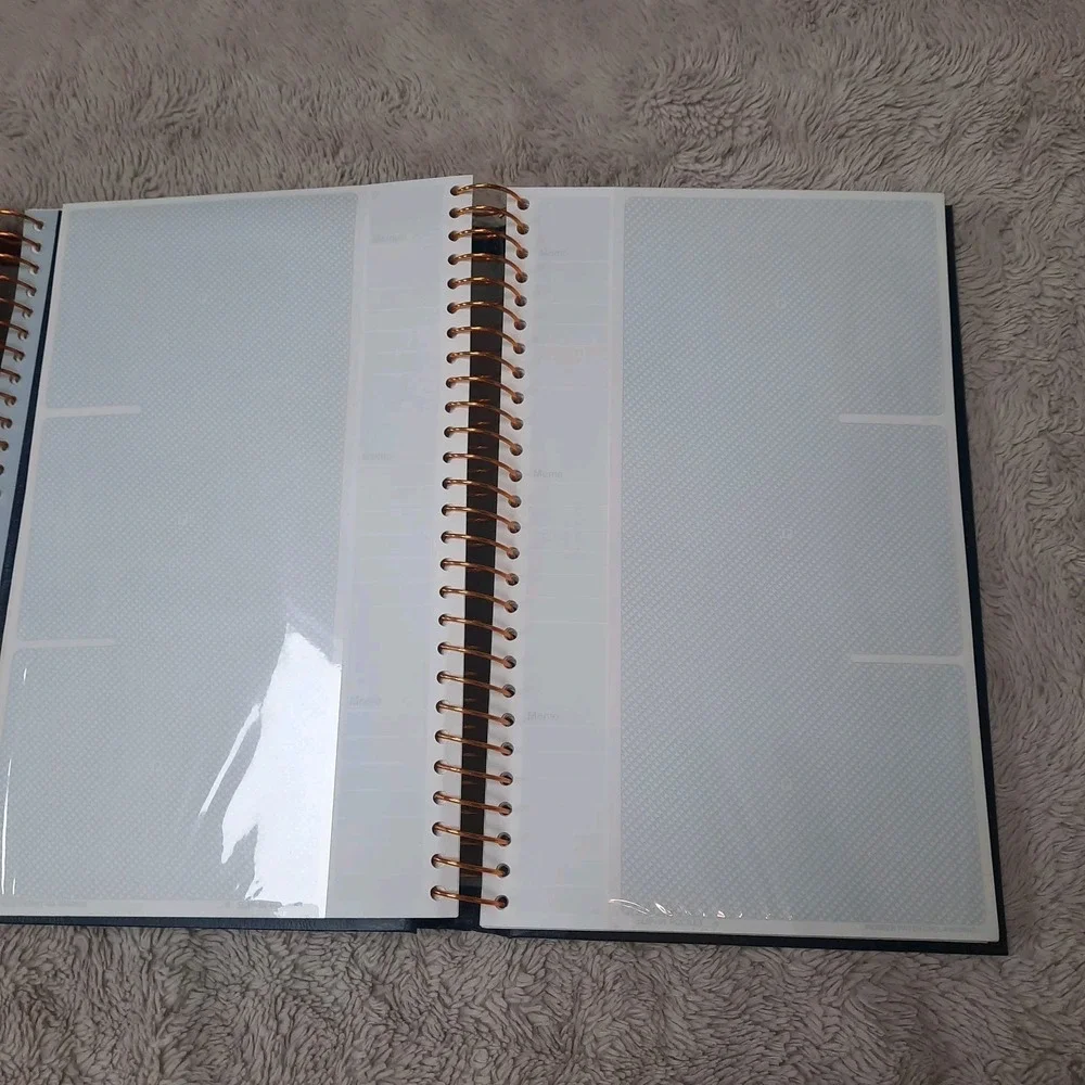 2 Pioneer Photos Memo Scrapbook Navy Blue Red Bound Album Leather 4